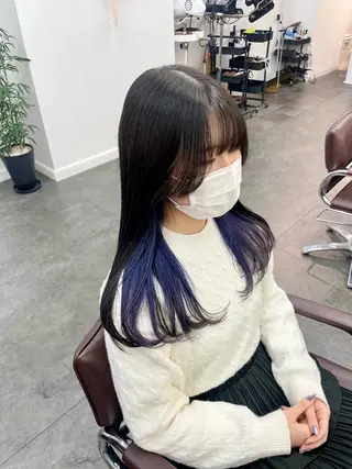 セミロング カラー 横浜/ブリーチ/ ダブルカラー/RINのヘアスタイル