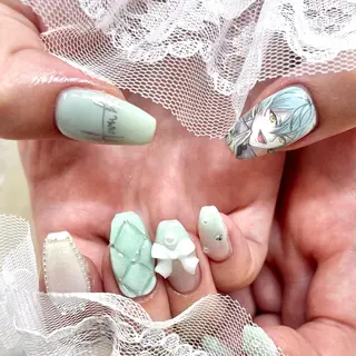 セミロング ネイル 池袋痛ネイル Nok. 渡辺のネイルデザイン