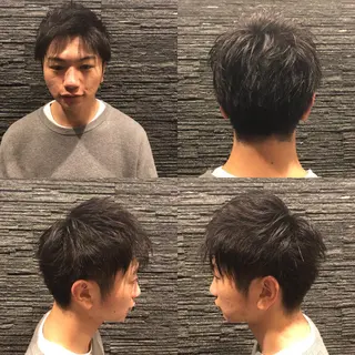 ミディアム メンズカットフェード パーマ/前山竜貴のヘアスタイル