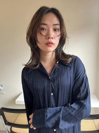 ミディアム GO TODAY シェアサロン 表参道Flos店所属・nishi fuyumiのヘアスタイル