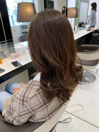 セミロング カラー 小田切 栄司のヘアスタイル