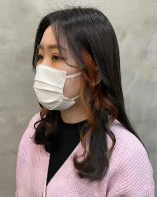 セミロング カラー ヘアアレンジ 【ピンク/韓国ヘア/ ヘアセット】亜海のヘアスタイル