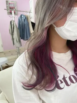 セミロング カラー ヘアアレンジ ナカシマ  アユミのヘアスタイル