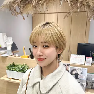 ショート カラー Lien by kiitos所属・韓国ヘア×レイヤー カット/上田丈也のヘアスタイル