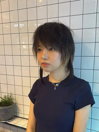 ショート カラー ウルフレイヤー エクステ/kokiのヘアスタイル