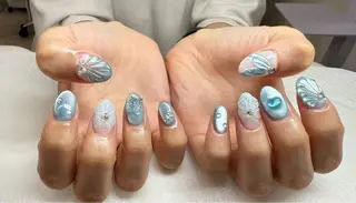 ネイル Kaka_ パラジェル、長さだしのネイルデザイン