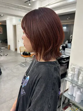 ミディアム カラー レイヤーボブ/ 艶カラー/サナ🌼のヘアスタイル