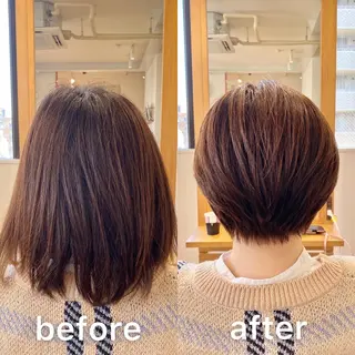 ショート カラー KIZU 髪質改善 オカルト怪談のヘアスタイル