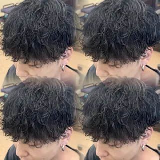 ミディアム メンズ 焼津メンズパーマ特化 大石雄生のヘアスタイル
