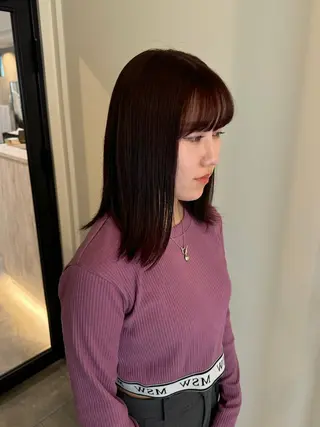 ロング カラー 内沼 恵留菜のヘアスタイル