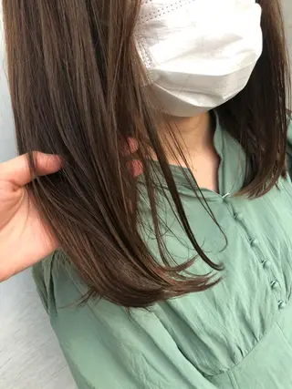 セミロング カラー ヘアアレンジ 【柔らか透明感✨/ 似合せ前髪】大石葉月のヘアスタイル
