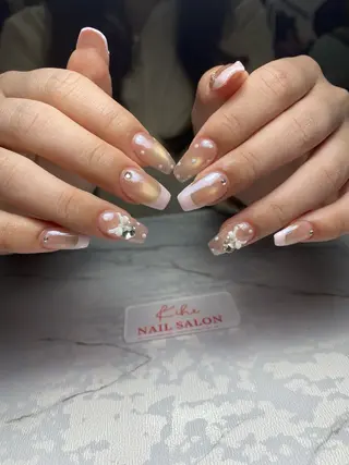 ネイル ユリ🎀長さだし/ パラジェル/持ち込みのネイルデザイン