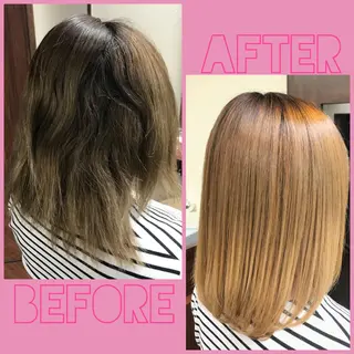 セミロング SHIN/レイヤー カット×クロスパーマのヘアスタイル