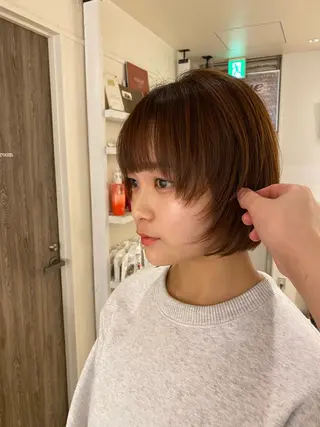ショート カラー パーマ ナチュラルヘア🫧 ナナミのヘアスタイル