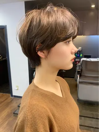 ショート カラー 縮毛矯正/ショート/ レイヤー/畑中正敏のヘアスタイル