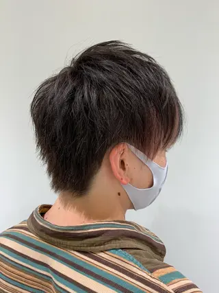 ショート カラー メンズ 【センターパート/ マッシュ】ryokaのヘアスタイル