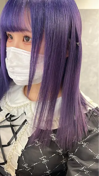 セミロング カラー mimiiy梅田 中崎町ハイトーンのヘアスタイル