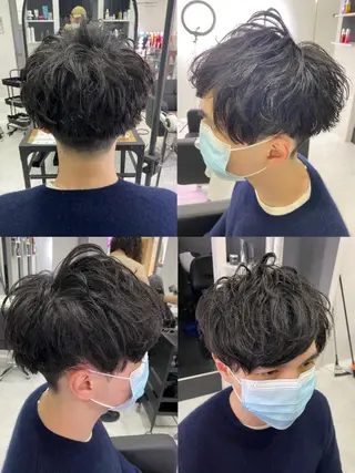 ショート カラー パーマ ヘアアレンジ メンズ 🔥メンズパーマ特 化🔥渡辺一翔🔥のヘアスタイル