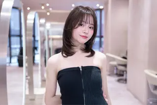 セミロング カラー 新宿/透明感カラー くびれヘア/SAYAのヘアスタイル