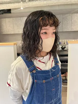 ミディアム パーマ 桃果 momokaのヘアスタイル