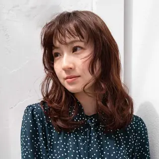 セミロング パーマ レイヤー/艶カラー /パーマ💚千琴のヘアスタイル