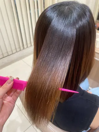 ミディアム パーマ 韓国ヘアメイク🎀/ 縮毛矯正✨山本媛香のヘアスタイル