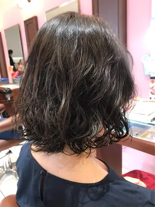 ミディアム パーマ 大阪長居🌱野見山 卓也のヘアスタイル