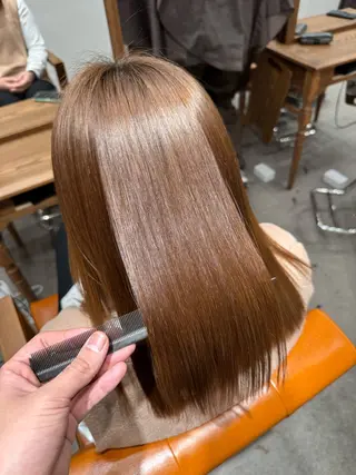 セミロング 髪質改善縮毛✨ 泉谷彪芽のヘアスタイル