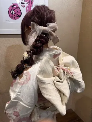 ヘアアレンジ 髪質改善/ボブ/暖色 /𝙨𝙤𝙧𝙖のマツエク・マツパデザイン