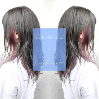 セミロング カラー 川越 輝梨奈のヘアスタイル