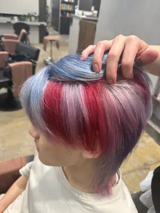 カラー ルシ🌈/ハイトーン デザインカラー/町田のヘアスタイル