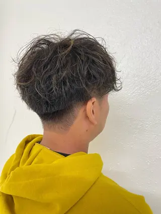 ミディアム カラー パーマ 國井 誠のヘアスタイル