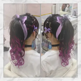 セミロング ヘアアレンジ ヘアセット/着付け 𓇼 松本 夏美𓇼のヘアスタイル