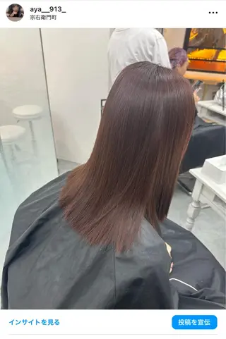 ミディアム 韓国ヘア×ハイトーン AYA💫のヘアスタイル