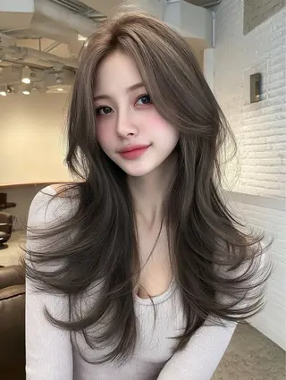 ロング カラー 💎透明感/韓国/ レイヤー/泉亮介💎のヘアスタイル