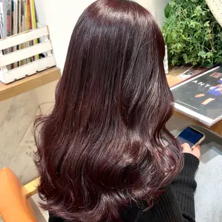 セミロング カラー 横浜パーマ🌐 暖色カラー🍒もえかのヘアスタイル