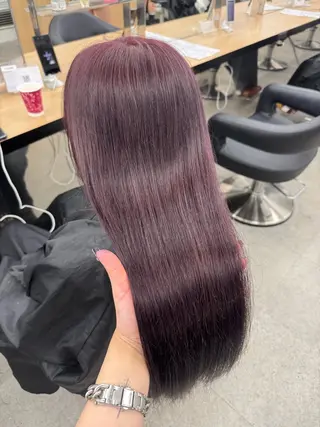 ロング カラー 暗髪🩶ラベンダー/ ブルー/ユウナ🤍のヘアスタイル