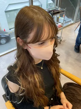 セミロング カラー 韓国風/オシャレ /縮毛矯正/滝口琴未のヘアスタイル