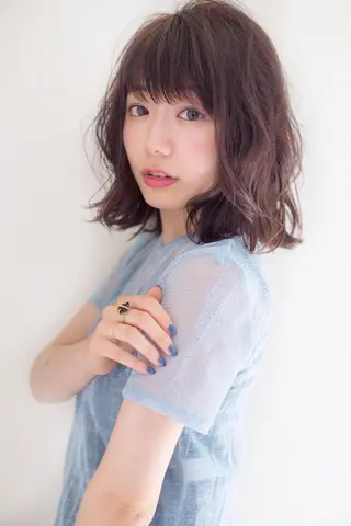 ミディアム カラー パーマ 髪質改善/縮毛矯正/ ボブ/店長/槌矢圭悟のヘアスタイル