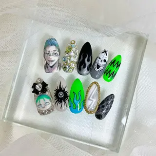 ロング ネイル 池袋痛ネイル Nok. 渡辺のネイルデザイン