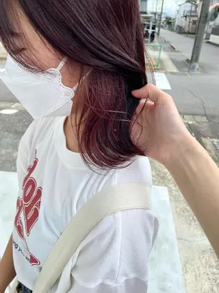 セミロング カラー karin/インナー カラー/北名古屋市のヘアスタイル