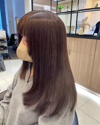 ロング カラー mao♡ベージュ/ 顔周りカットのヘアスタイル