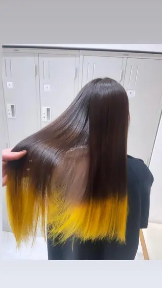 ロング カラー 湯田 竜也のヘアスタイル