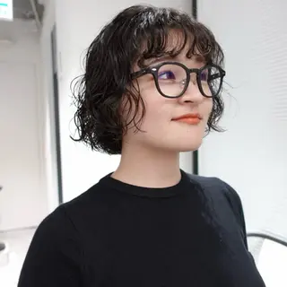 ショート パーマ ヘアアレンジ 🌐サトウ リョウ🌐のヘアスタイル