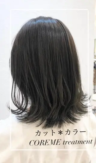 ミディアム カラー 艶質改善/縮毛矯正 ササキナツミのヘアスタイル