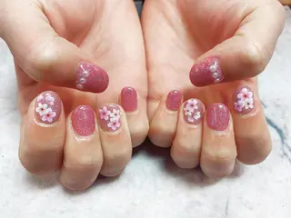 ネイル ネイルリボン 受付スタッフのネイルデザイン