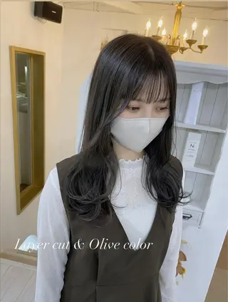 セミロング カラー flen所属・𖤣𖥧𖥣𖥧田中 姫乃𖤣𖥧𖥣𖡡のヘアスタイル