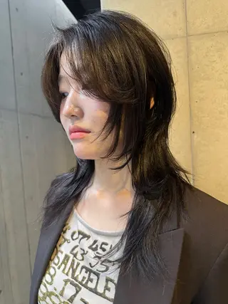 セミロング カラー ウルフ/レイヤー🟠 山本祐輔🟠のヘアスタイル