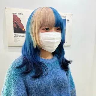 セミロング カラー HIKARI🐈‍⬛ レイヤー×デザインのヘアスタイル