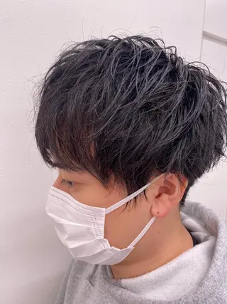 セミロング カラー パーマ メンズ メンズ特化 水口湧太のヘアスタイル